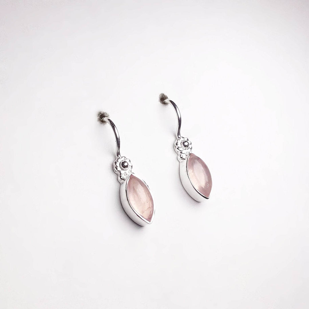 Rose Quartz Dangle Earrings-Rocks and Gems Canada