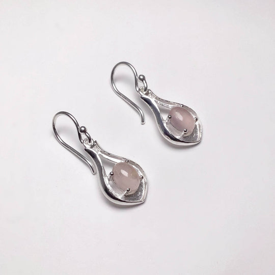 Rose Quartz Dangle Earrings-Rocks and Gems Canada