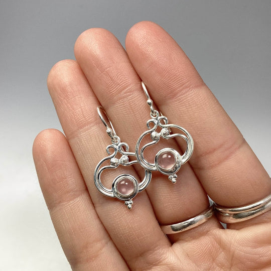 Rose Quartz Dangle Earrings-Rocks and Gems Canada