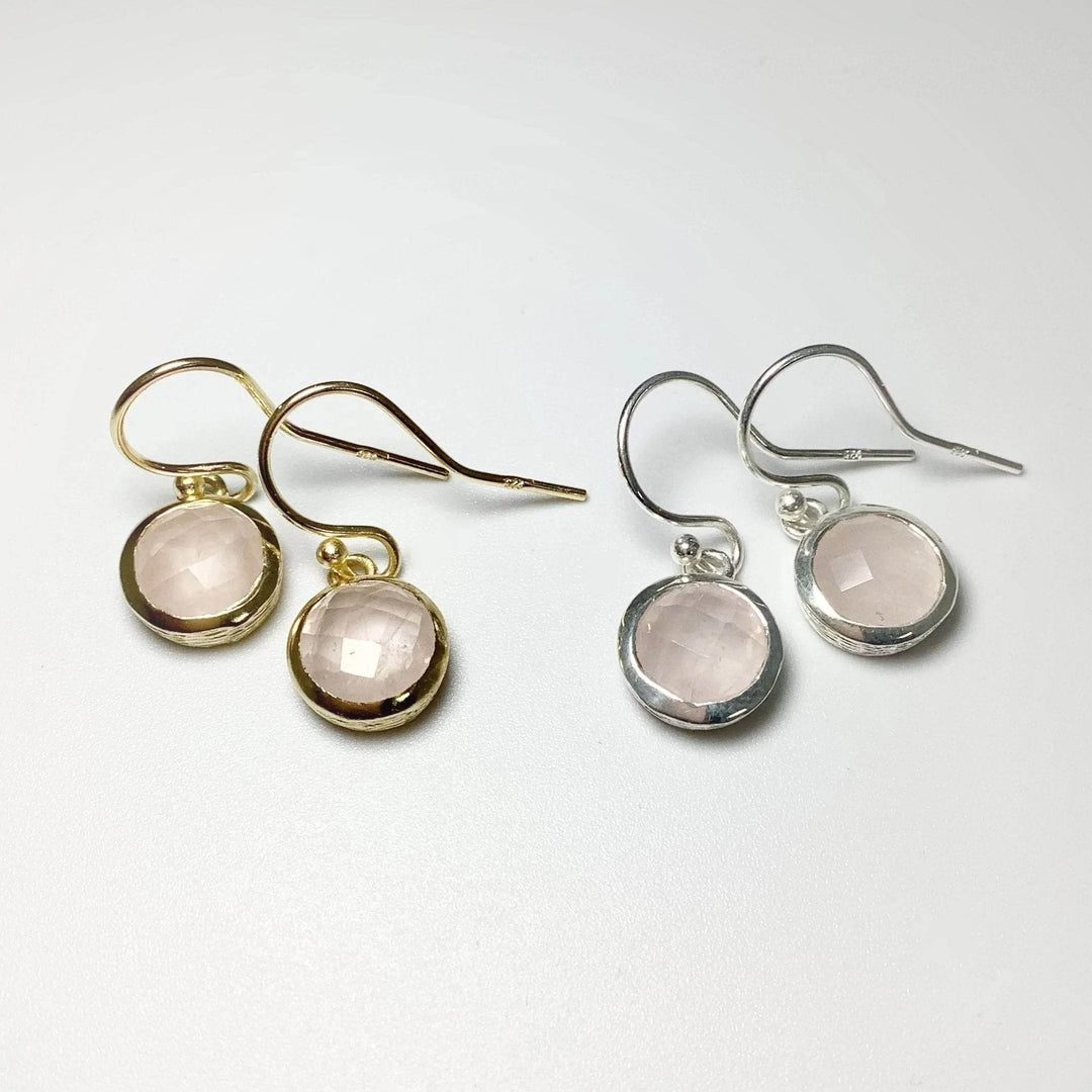 Rose Quartz Dangle Earrings-Rocks and Gems Canada