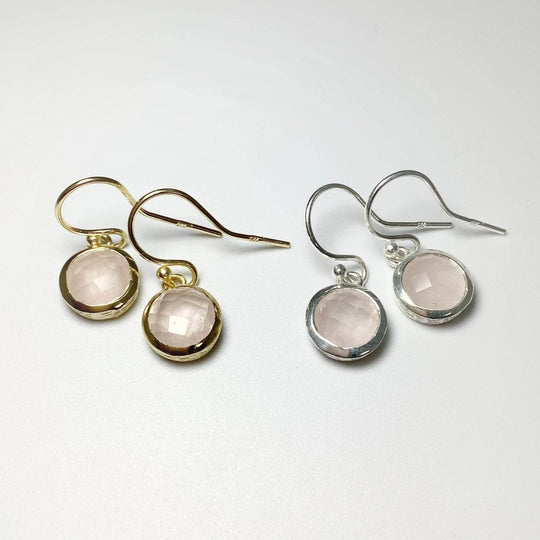 Rose Quartz Dangle Earrings-Rocks and Gems Canada