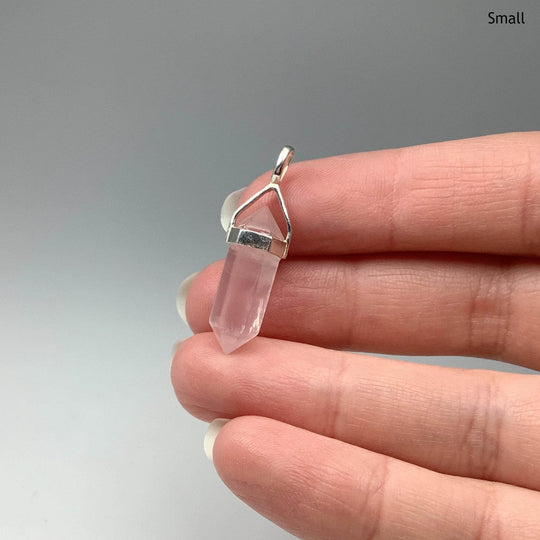 Rose Quartz Double Terminated Point Pendant-Rocks and Gems Canada