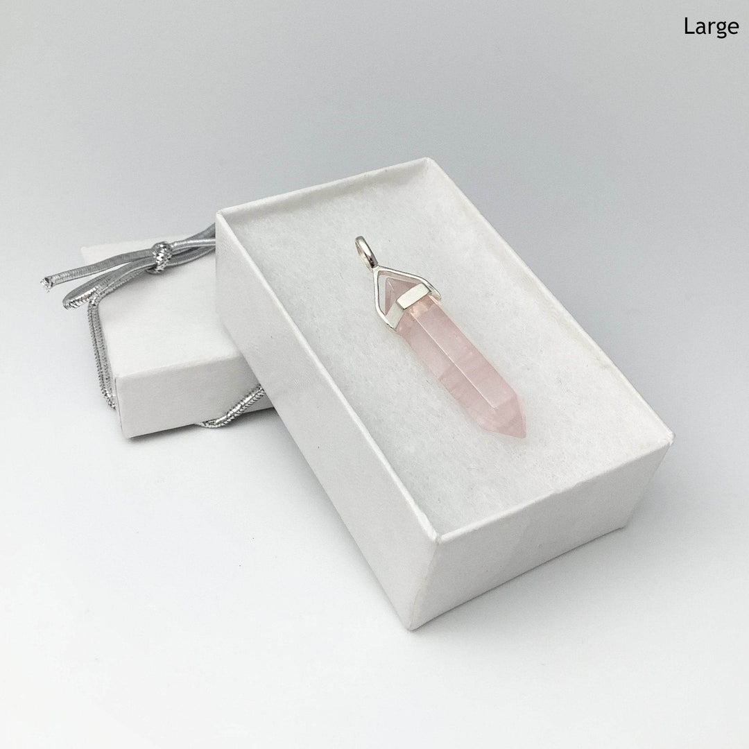 Rose Quartz Double Terminated Point Pendant-Rocks and Gems Canada