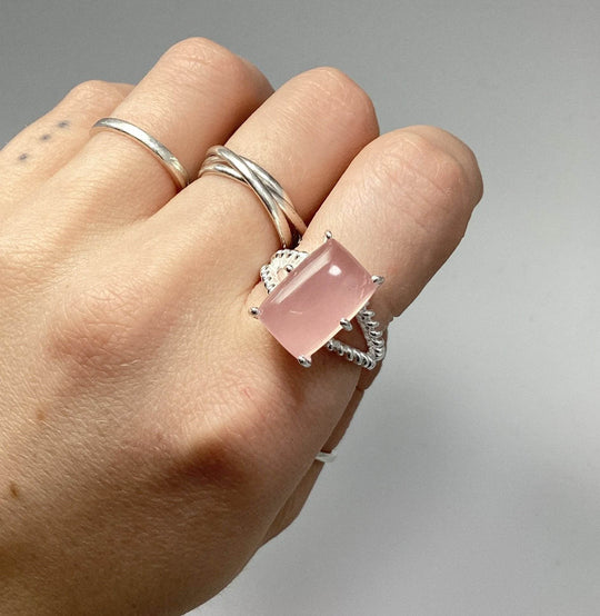 Rose Quartz Ring-Rocks and Gems Canada