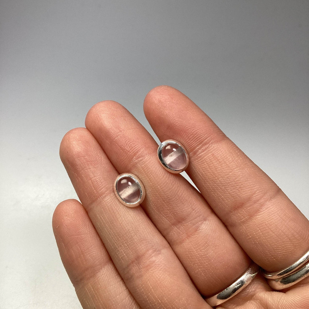 Rose Quartz Stud Earrings-Rocks and Gems Canada