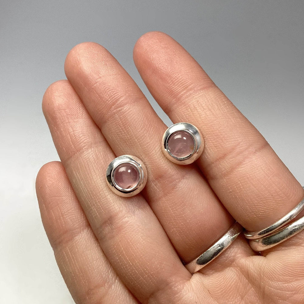 Rose Quartz Stud Earrings-Rocks and Gems Canada