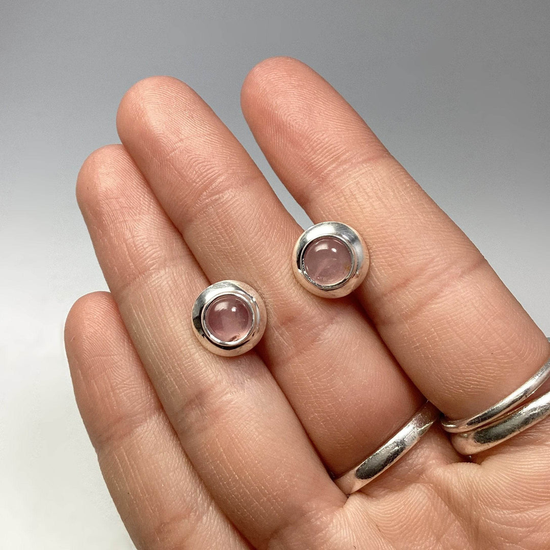 Rose Quartz Stud Earrings-Rocks and Gems Canada