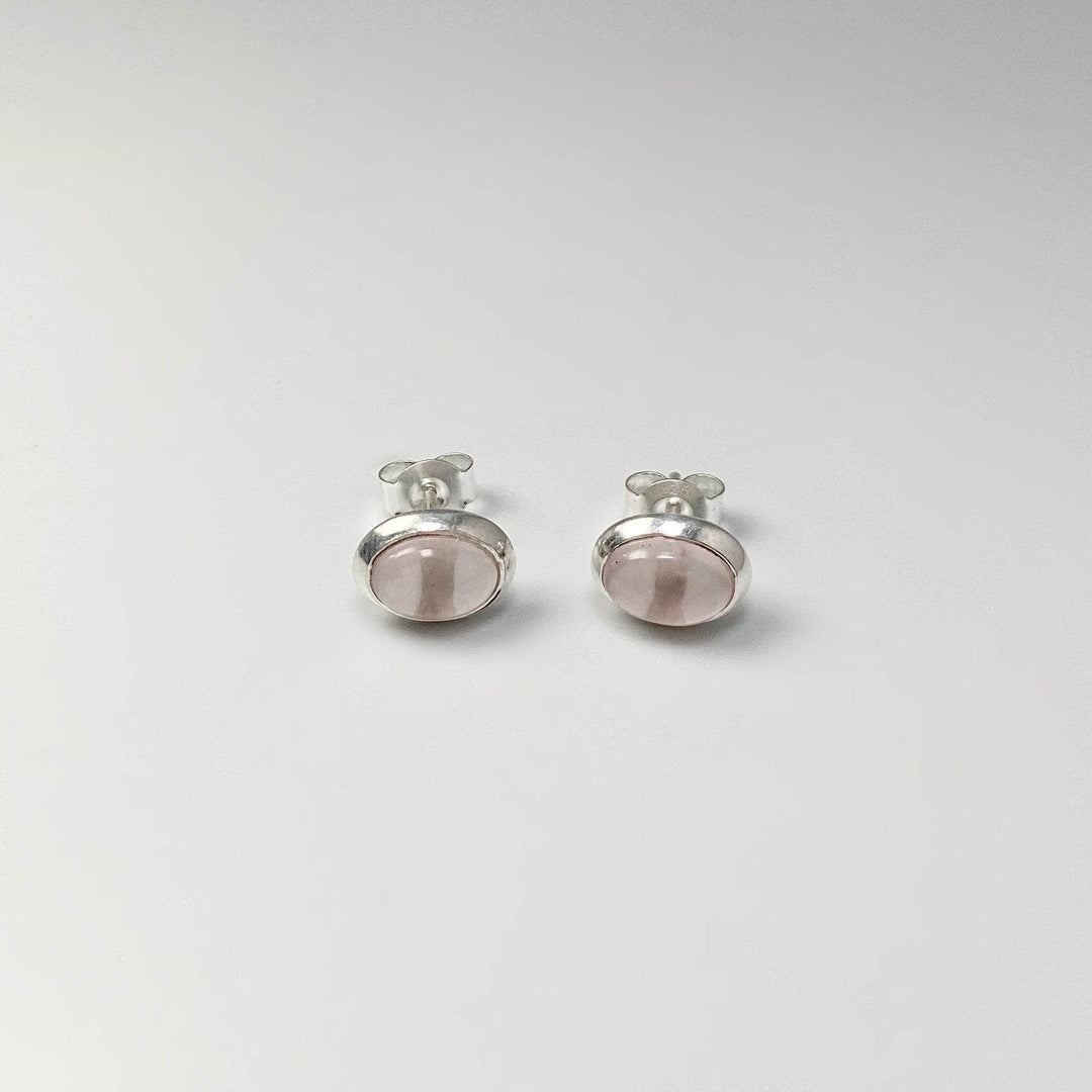 Rose Quartz Stud Earrings-Rocks and Gems Canada