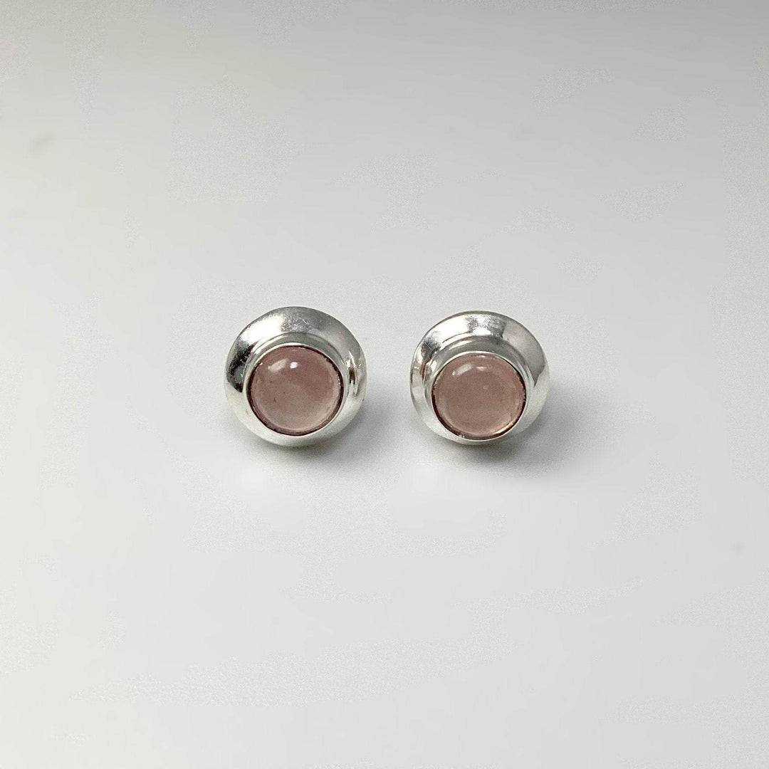 Rose Quartz Stud Earrings-Rocks and Gems Canada