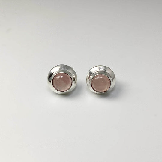 Rose Quartz Stud Earrings-Rocks and Gems Canada