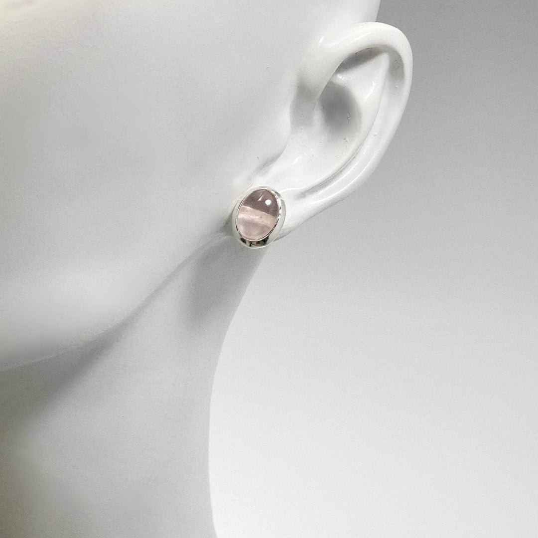 Rose Quartz Stud Earrings-Rocks and Gems Canada