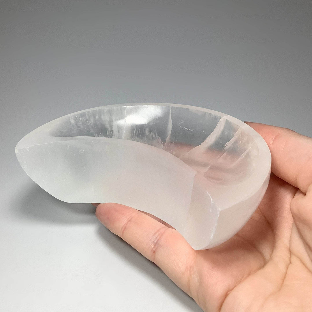 Selenite Half Moon Bowl-Rocks and Gems Canada