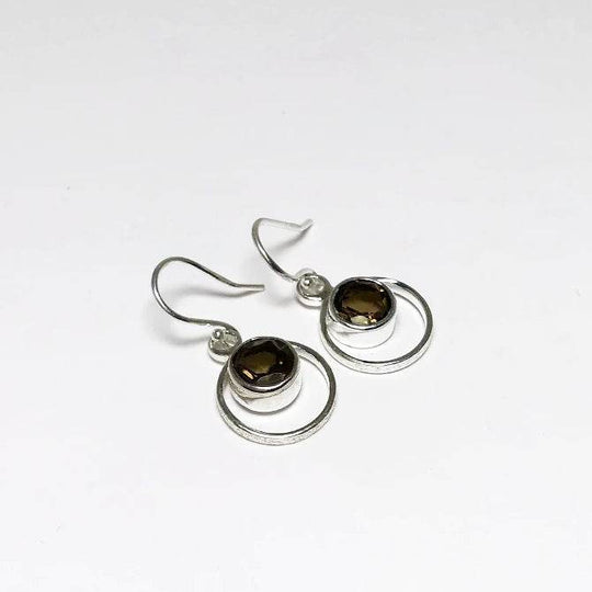 Smoky Quartz Dangle Earrings-Rocks and Gems Canada
