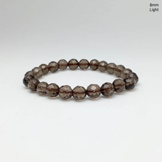 Smoky Quartz Faceted Beaded Bracelet-Rocks and Gems Canada