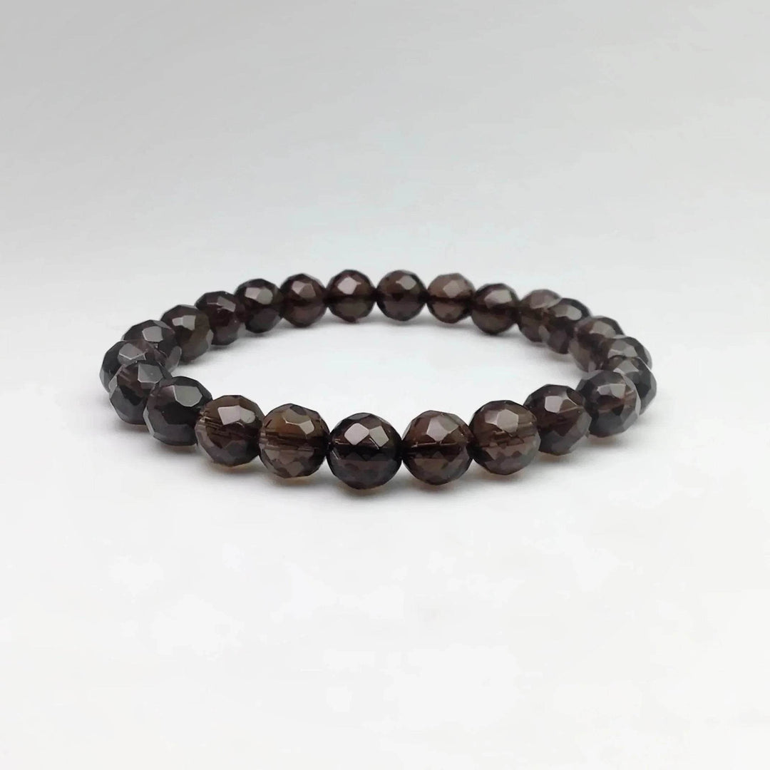 Smoky Quartz Faceted Beaded Bracelet-Rocks and Gems Canada