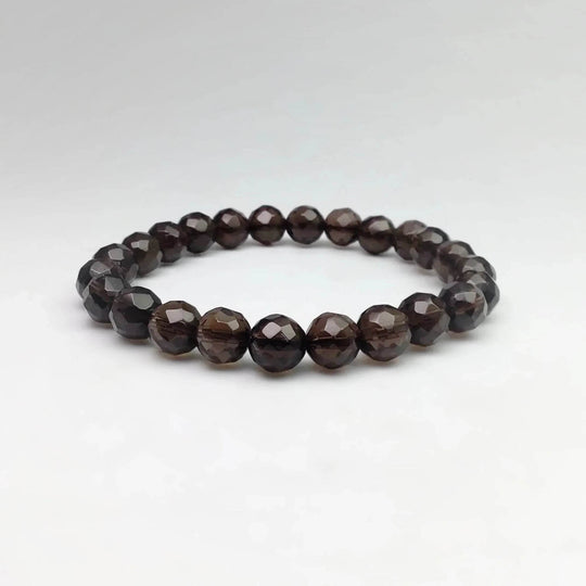 Smoky Quartz Faceted Beaded Bracelet-Rocks and Gems Canada