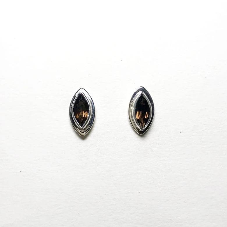 Smoky Quartz Stud Earrings-Rocks and Gems Canada
