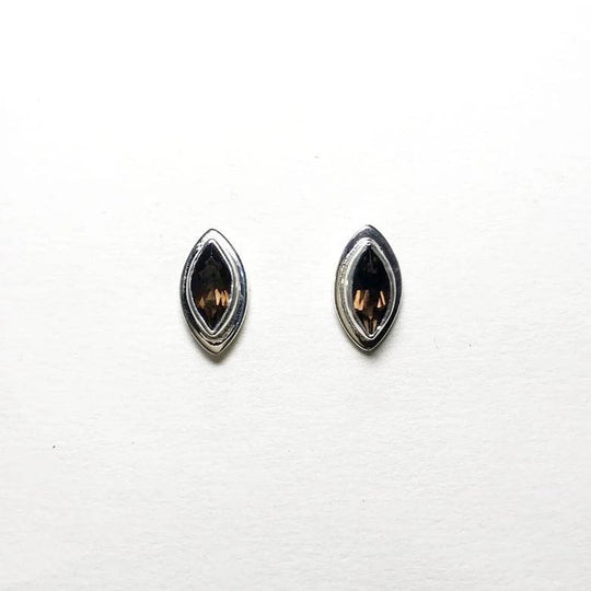 Smoky Quartz Stud Earrings-Rocks and Gems Canada
