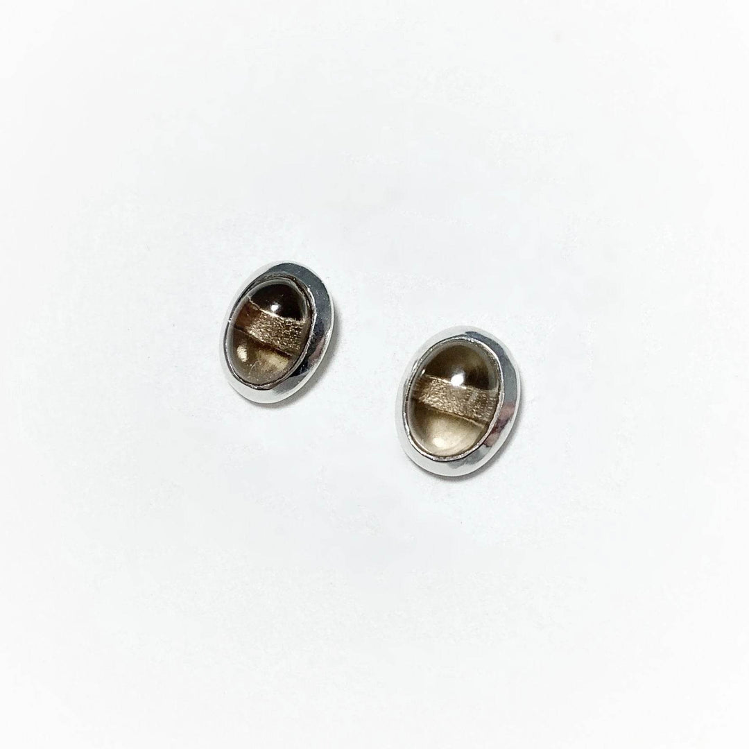 Smoky Quartz Stud Earrings-Rocks and Gems Canada