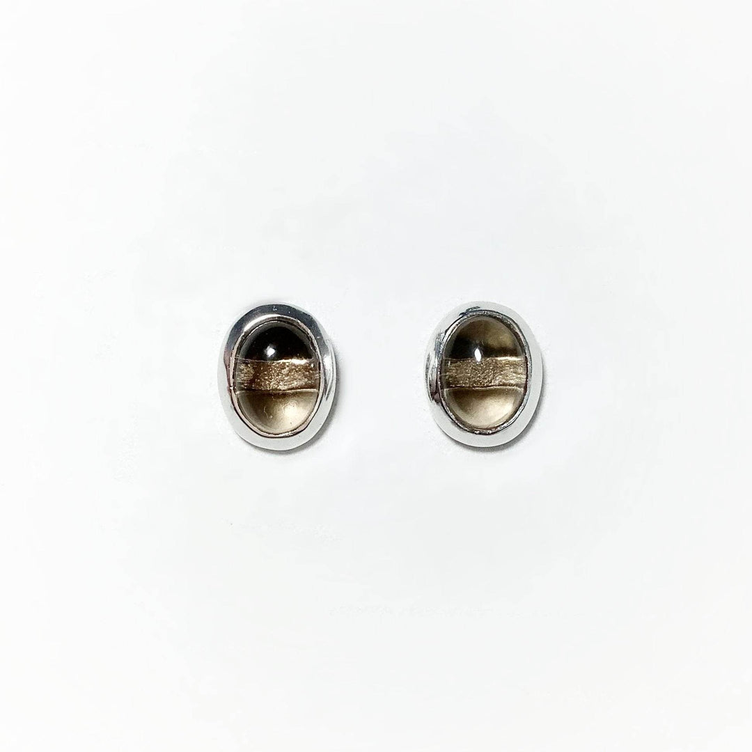 Smoky Quartz Stud Earrings-Rocks and Gems Canada