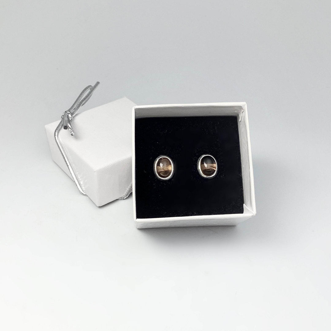 Smoky Quartz Stud Earrings-Rocks and Gems Canada