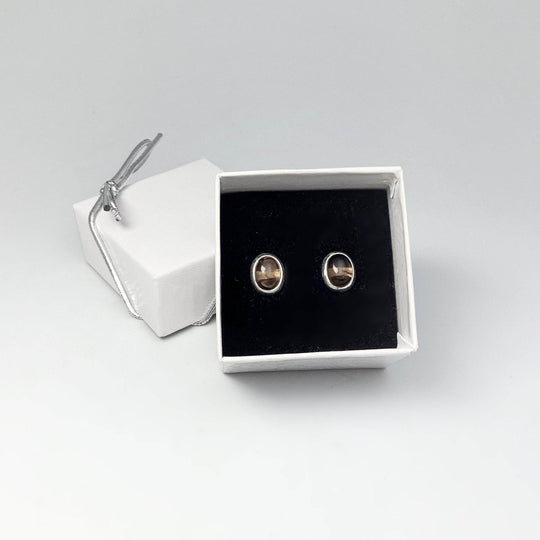 Smoky Quartz Stud Earrings-Rocks and Gems Canada