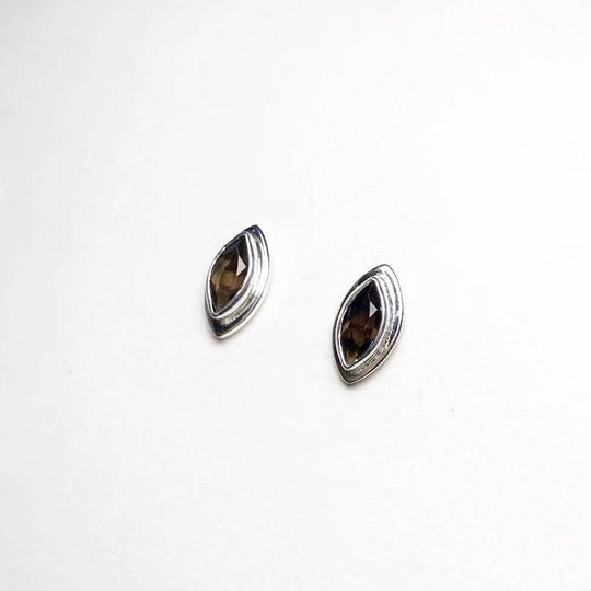 Smoky Quartz Stud Earrings-Rocks and Gems Canada