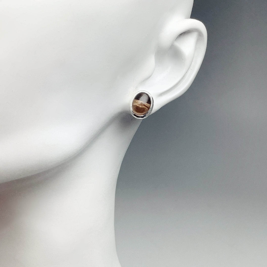 Smoky Quartz Stud Earrings-Rocks and Gems Canada