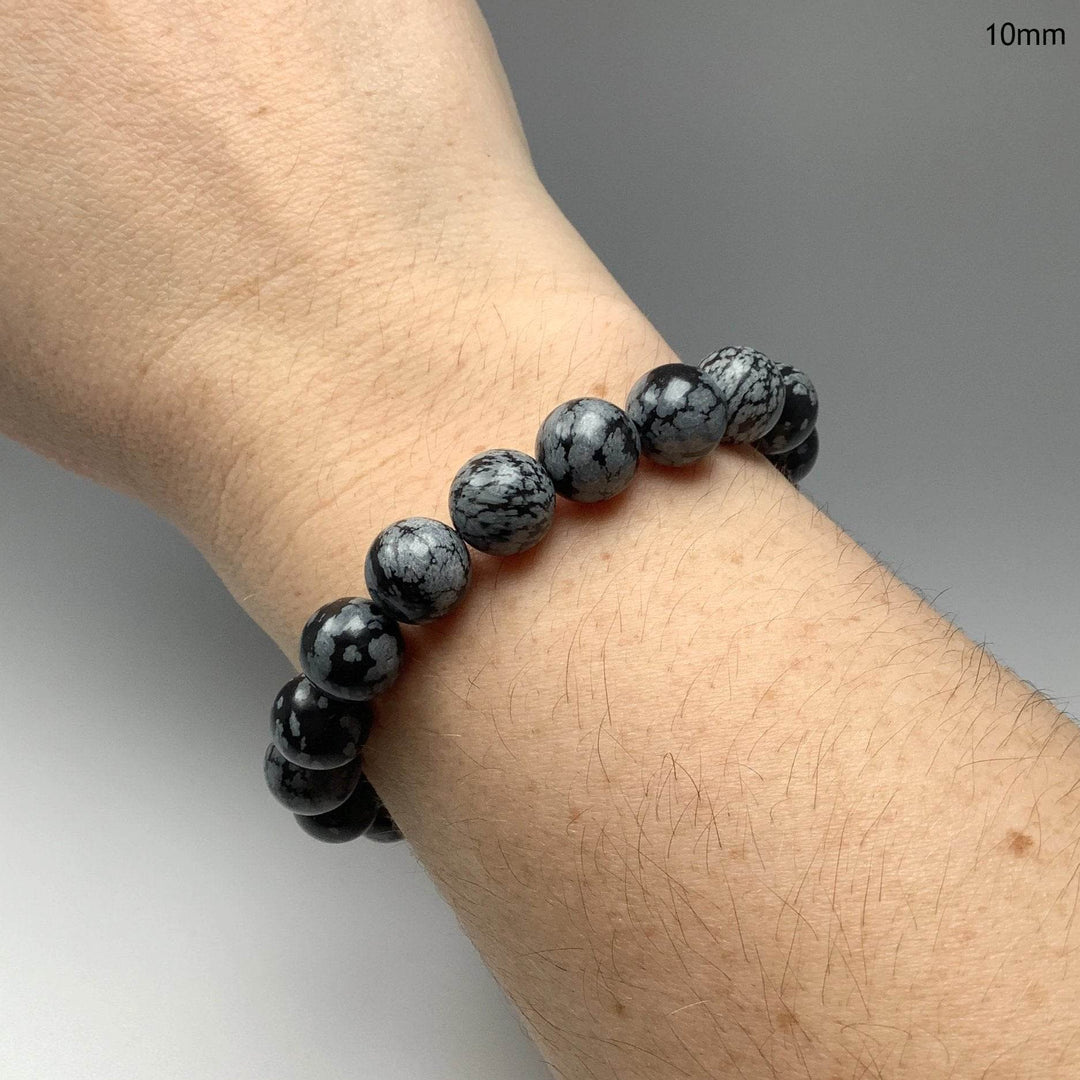 Snowflake Obsidian Beaded Bracelet-Rocks and Gems Canada