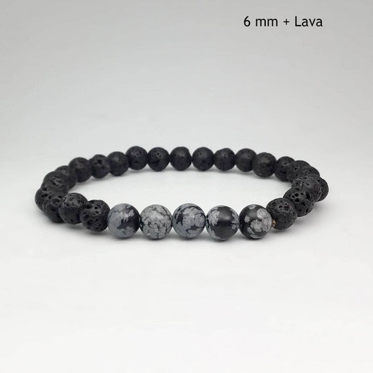 Snowflake Obsidian Beaded Bracelet-Rocks and Gems Canada