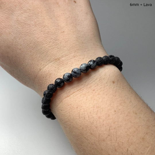 Snowflake Obsidian Beaded Bracelet-Rocks and Gems Canada