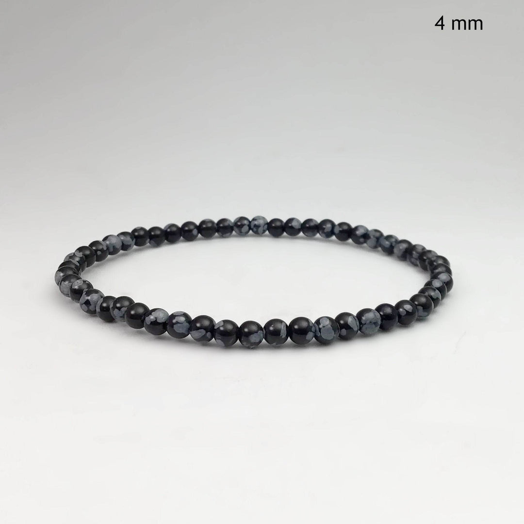Snowflake Obsidian Beaded Bracelet-Rocks and Gems Canada