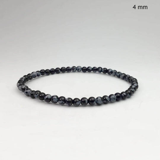 Snowflake Obsidian Beaded Bracelet-Rocks and Gems Canada