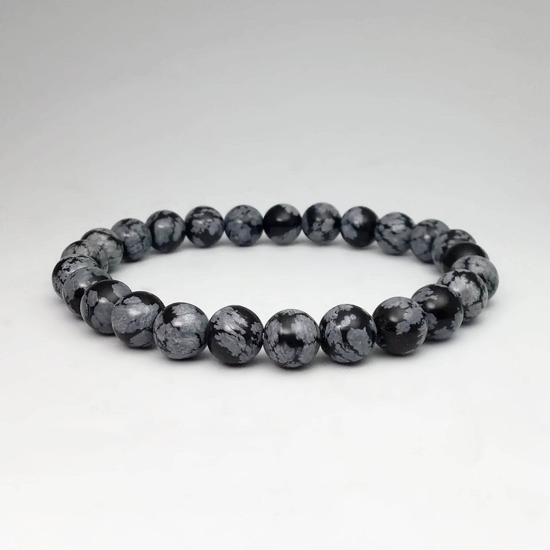 Snowflake Obsidian Beaded Bracelet-Rocks and Gems Canada