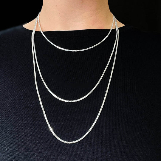 Sterling Silver Chain - Box Style-Rocks and Gems Canada