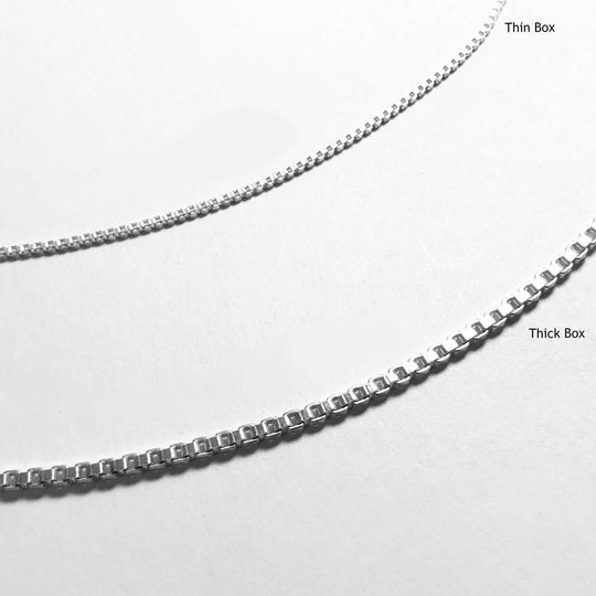 Sterling Silver Chain - Box Style-Rocks and Gems Canada
