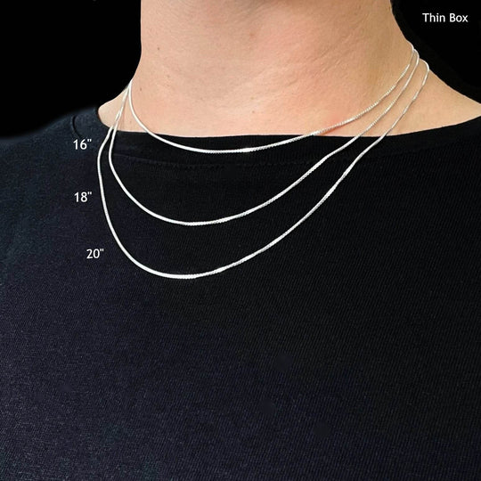 Sterling Silver Chain - Box Style-Rocks and Gems Canada