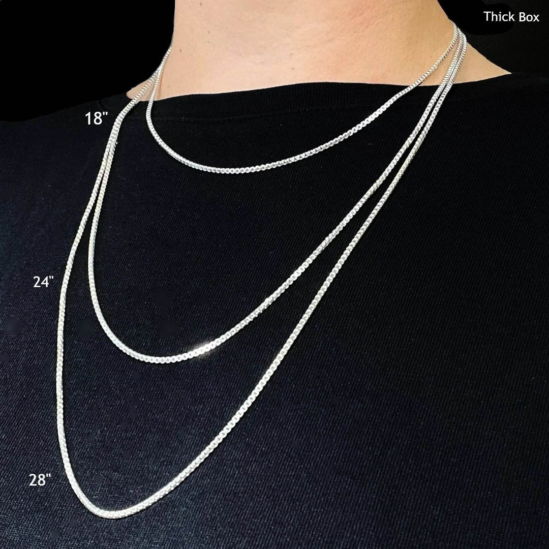 Sterling Silver Chain - Box Style-Rocks and Gems Canada