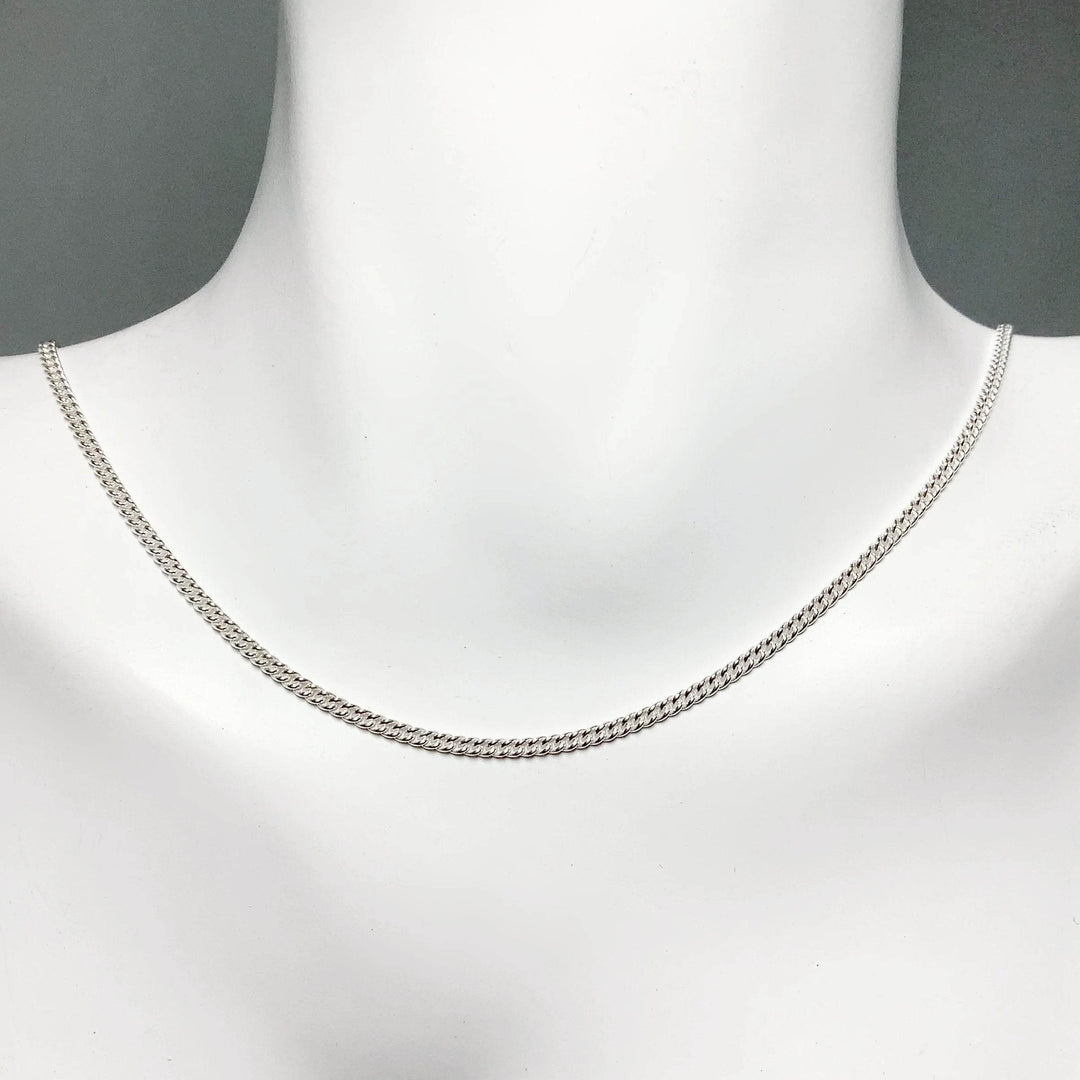 Sterling Silver Chain - Curb Link Style-Rocks and Gems Canada