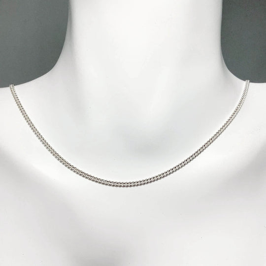 Sterling Silver Chain - Curb Link Style-Rocks and Gems Canada