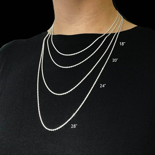 Sterling Silver Chain - Rope Style-Rocks and Gems Canada