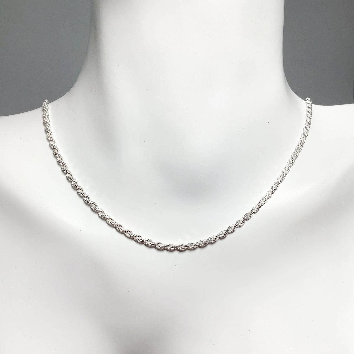 Sterling Silver Chain - Rope Style-Rocks and Gems Canada