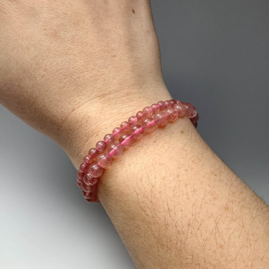 Strawberry Quartz Beaded Bracelet-Rocks and Gems Canada
