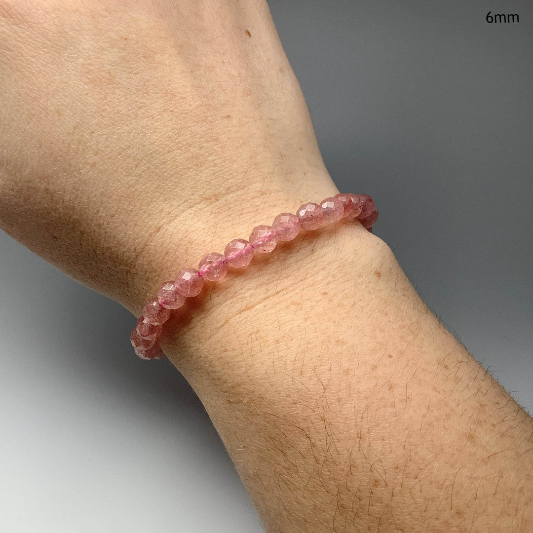 Strawberry Quartz Faceted Beaded Bracelet-Rocks and Gems Canada