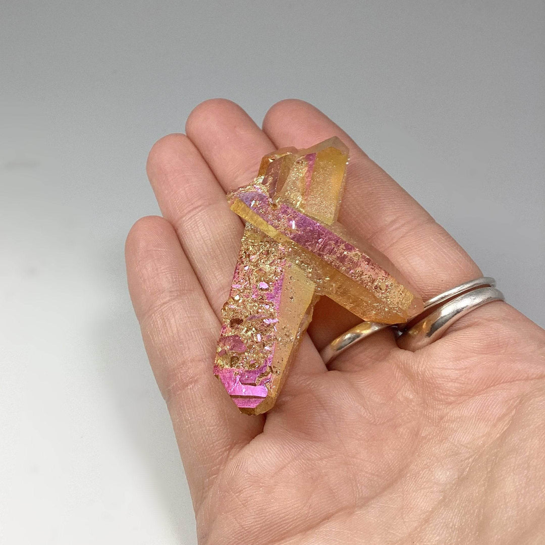 Sunset Aura Quartz Cluster-Rocks and Gems Canada