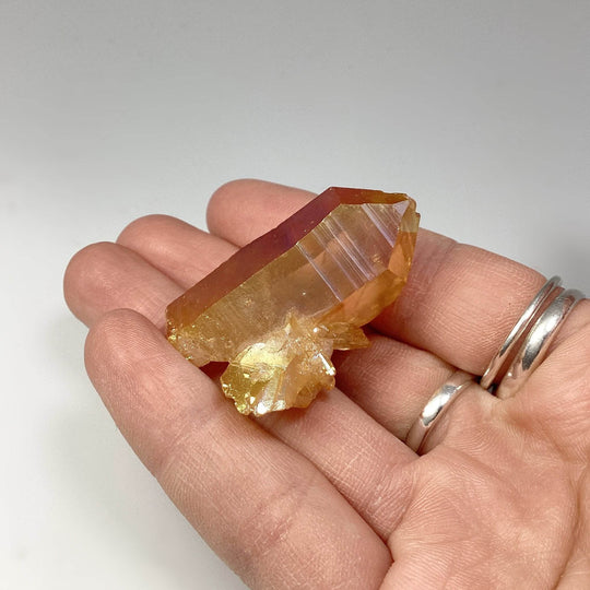Sunset Aura Quartz Cluster-Rocks and Gems Canada