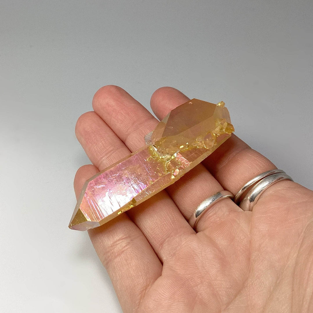 Sunset Aura Quartz Cluster-Rocks and Gems Canada