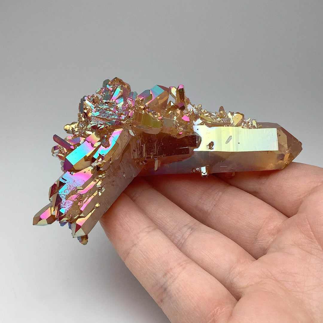 Sunset Aura Quartz Cluster-Rocks and Gems Canada