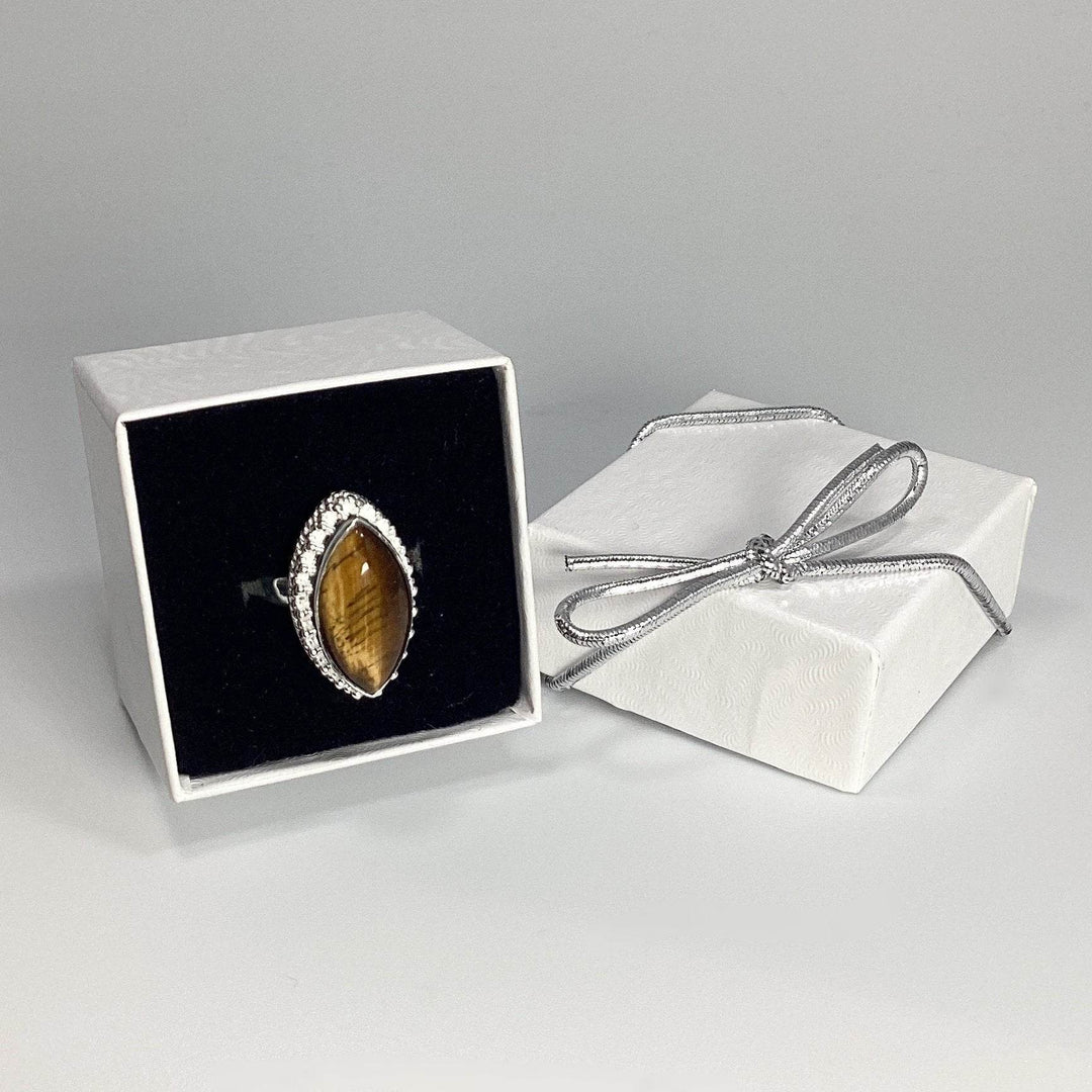 Tiger Eye Marquise Cut Ring-Rocks and Gems Canada