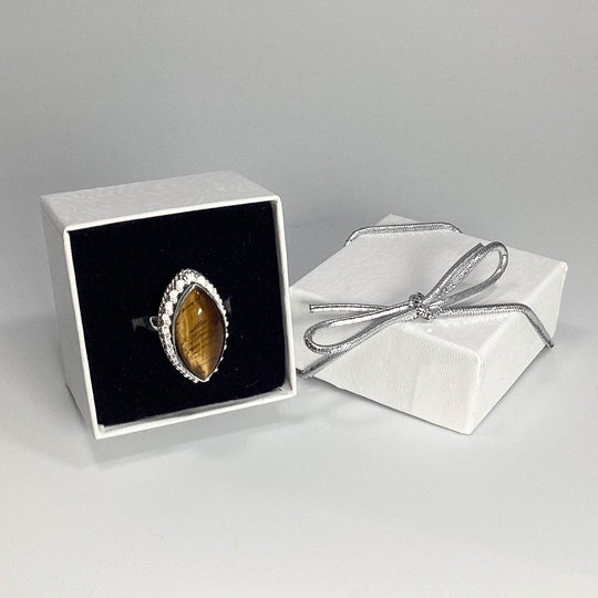 Tiger Eye Marquise Cut Ring-Rocks and Gems Canada